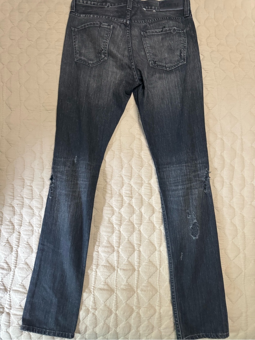 Agolde Women's Skinny Ripped Jeans in Dark Gray Wash Size 30 - Picture 6 of 7